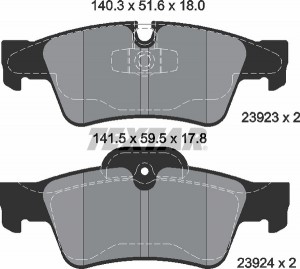 Колодки тормозные MERCEDES ML (W164) задние (4шт.) TEXTAR 2392302 TEXTAR