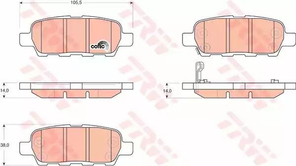 Колодки задние INFINITI EX, FX, G, M, NISSAN QASHQAI, MURANO (Z50, Z51) GDB3294 GDB3294 TRW