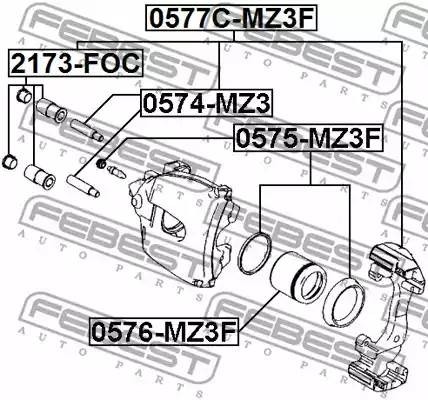 Пыльник направляющей втулки передн суппорта FORD FOCUS II 2173-FOC 2173FOC FEBEST