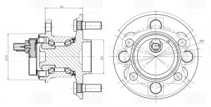 Ступица для а/м Toyota Yaris (05-) (задн. в сборе с подшип.) (MR 1920) MR 1920 TRIALLI