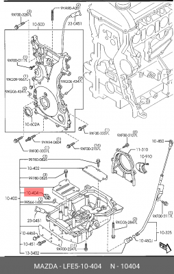 Пробка сливная MAZDA картера масляного OE LFE5-10-404 MAZDA