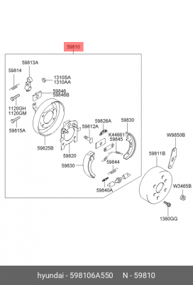 Тормоз HYUNDAI HD120 стояночный в сборе OE 598106A550 HYUNDAI KIA