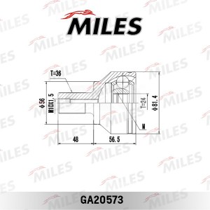 ШРУС наружный 24 зуба FORD FOCUS II/C-MAX 1.4-1.6 (GKN 305174) GA20573 GA20573 MILES