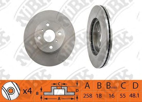 Диск тормозной TOYOTA COROLLA 92-97 RN1483 RN1483 NIBK