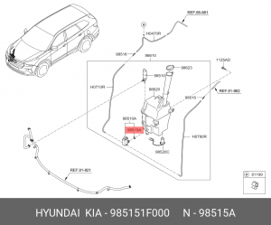 Фильтр HYUNDAI Accent (18-) насоса омывателя (сетка) OE 985151F000 HYUNDAI KIA