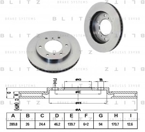 Диск тормозной передний вентилируемый MITSUBISHI Pajero 00- BS0169 BS0169 BLITZ