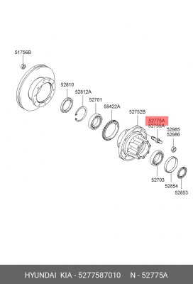 Шпилька колеса HYUNDAI UniverseSpaceLuxury/Xpress заднего правая OE 5277587010 HYUNDAI KIA
