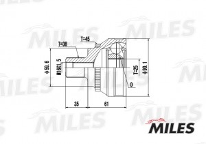 ШРУС наружный AUDI 100 1.8-2.4D 82-90 (с ABS) (GKN 301075) GA20003 GA20003 MILES