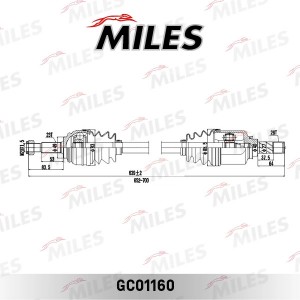 Привод в сборе левый RENAULT LOGAN MCV/LADA LARGUS (GKN 305362) GC01160 GC01160 MILES