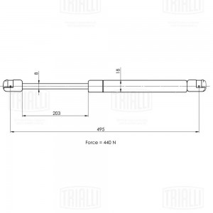 Упор газовый (амортизатор) Skoda Fabia II (07-) (крышки багажника) (GS 1807) GS1807 TRIALLI