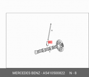 толкатель клапана !роликовый\MB Actros OM457/501/502 A5410500822 MERCEDES BENZ