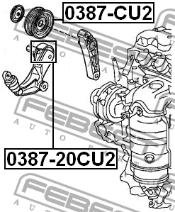 Ролик обводной 0387-CU2 0387-CU2 FEBEST