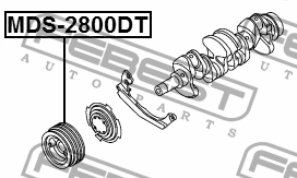 Шкив коленвала MITSUBISHI PAJERO II V14W-V55W 1991-2004 MDS-2800DT MDS-2800DT FEBEST