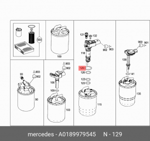 кольцо уплотнительное топливной системы!\MB W166 A  0189979545 MERCEDES BENZ