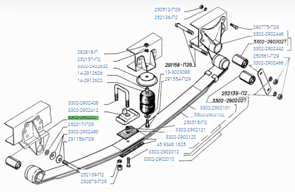 Сайлентблок рессоры для а/м ГАЗель, Соболь "ГАЗ"  2шт 3302-2902027 GAZ GAZ