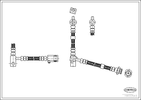 Шланг тормозной NISSAN Primera (P12) (01-07) передний правый CORTECO 19033543 CORTECO
