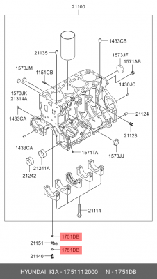 Кольцо уплотнительное HYUNDAI Porter датчика фонаря заднего хода OE 1751112000 HYUNDAI KIA