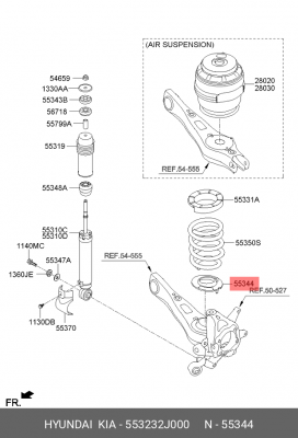 Прокладка пружины подвески нижняя 553232J000 HYUNDAI KIA