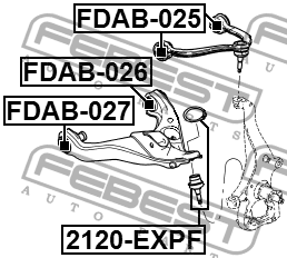 Сайлентблок рычага подвески FEBEST FDAB-027 FEBEST