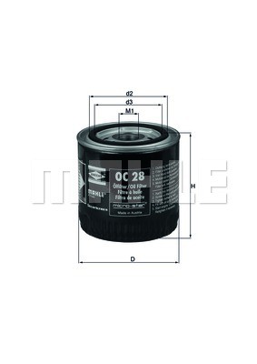 Фильтр масляный УАЗ-3163 Патриот (2.7) ZMZ409.10 MAHLE OC28 MAHLE KNECHT