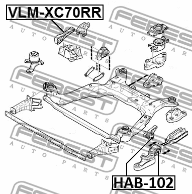 Опора двигателя задняя VLM-XC70RR VLM-XC70RR FEBEST