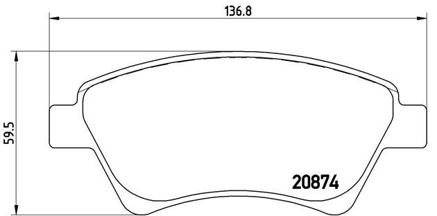 P68034 GDB1597=976 20 !колодки дисковые п.\ Renault Megane 1.4/1.6/2.0/1.5CDi/1. P68034 BREMBO