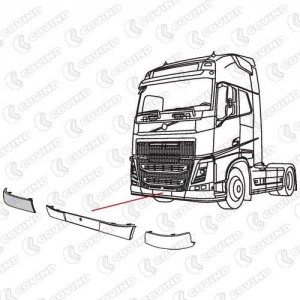 бампер передний! (п) правая часть, серый\ VOLVO FH EURO6 4FH92 COVIND