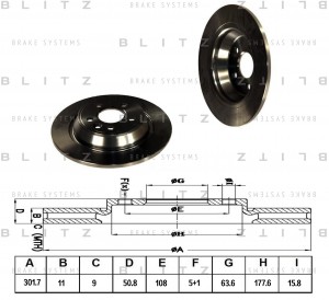 Диск тормозной задний FORD Galaxy/Kuga/Mondeo/S-Max 06- BS0224 BS0224 BLITZ