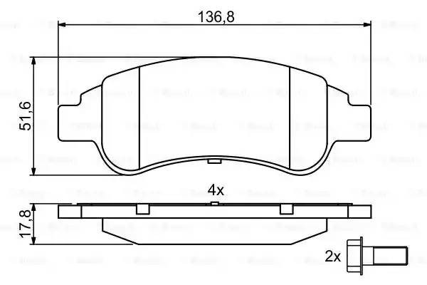 PEUGEOT 307/206/207 CITROEN XSARA без датчика износа 0 986 494 027 BOSCH