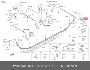 Шланг тормозной HYUNDAI i40 (11-) задний левый OE 587373Z000 HYUNDAI KIA