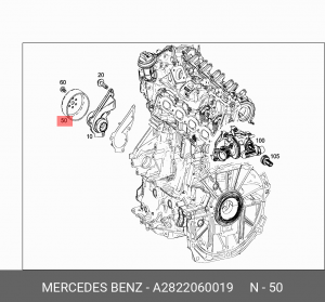 РОЛИК ПРИВОДА НАСОСА СИСТЕМЫ ОХЛАЖДЕНИЯ A2822060019 A 282 206 00 19 MERCEDES BENZ