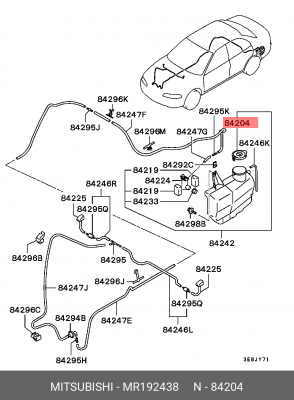 Крышка бачка омывателя MITSUBISHI OE MR192438 MITSUBISHI