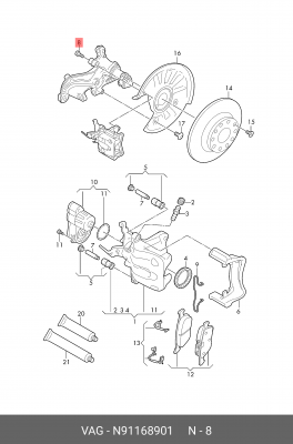 Болт VW Beetle (12-15) AUDI A1 (11-) OE N 911 689 01 VAG