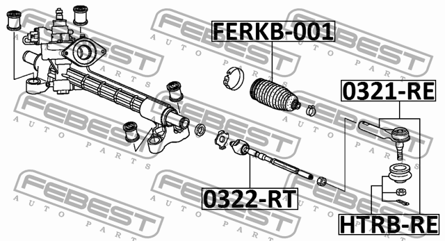 Тяга рулевая 0322RT FEBEST