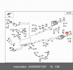 хомут крепления выхлопной трубы!\ MB A 000 490 15 41 MERCEDES BENZ