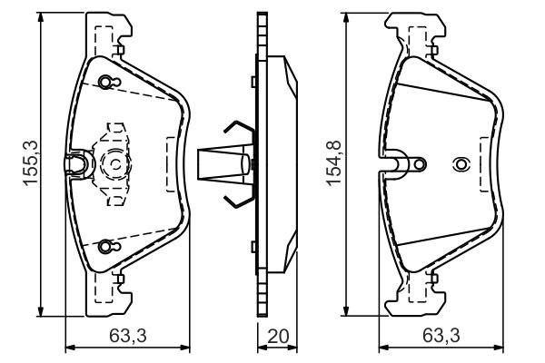 Колодки тормозные BMW E90,E60 (03-) (1.8/3.0) передние (4шт.) BOSCH 0 986 494 118 BOSCH
