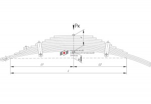 Рессора МАЗ-8561 задняя прицепа (11 листов) L=1180мм ЧМЗ 85612912012010 OMK AUTO