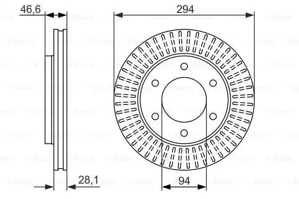 Диск тормозной MITSUBISHI L200 (05-14) передний (1шт.) BOSCH 0 986 479 704 BOSCH
