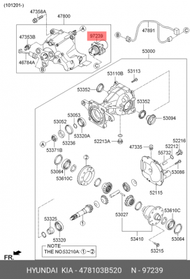 ПРИВОД БЛОКИРОВКИ ДИФФЕРЕНЦИАЛА, 15ВТ 478103B520 478103B520 HYUNDAI KIA