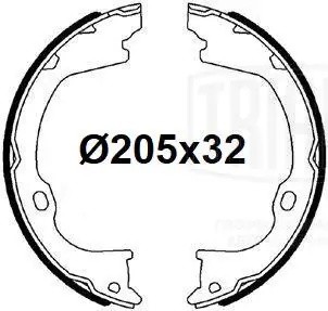 Колодки торм. для а/м Jeep Grand Cherokee 10- барабан. ст. торм. 205x32 GF4655 GF4655 TRIALLI