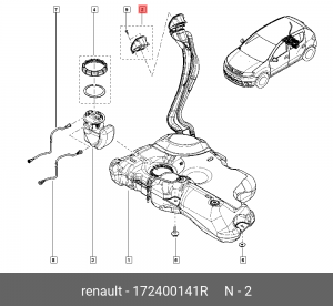 172400141R НАСАДКА ТОПЛИВОНАЛИВНОЙ ТРУБЫ 172400141R RENAULT