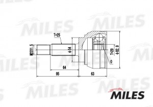ШРУС наружный MITSUBISHI CARISMA 1.6-1.9TD 96-06 (GSP 839021) GA20248 GA20248 MILES