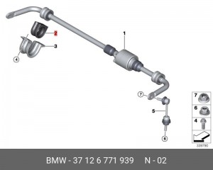 втулка стабилизатора заднего!\ BMW E70/F15/E71/F16/F86 37 12 6 771 939 BMW