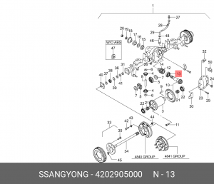 ПОДШИПНИК РЕДУКТОРА ЗАДНЕГО МОСТА 42029-05000 4202905000 SSANG YONG