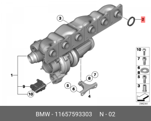 прокладка выпускного коллектора!\ BMW 3.5i N55 All 11 65 7 593 303 BMW