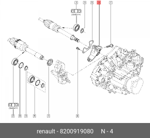 кронштейн пром. вала!\ Renault 8200919080 RENAULT