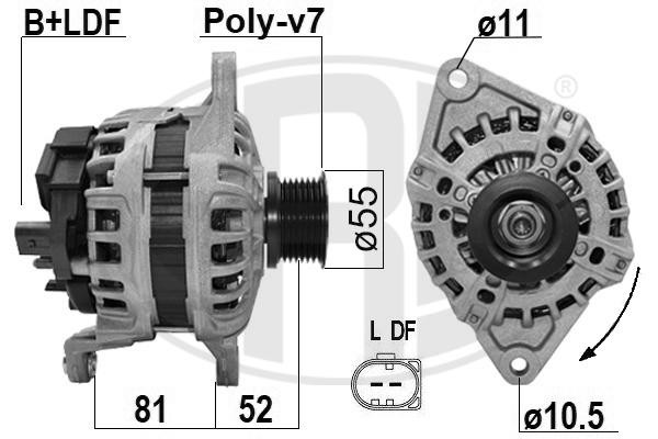 Генератор FIAT DUCATO/IVECO DAILY 150A 10- 209478 209478 ERA