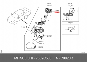 СТЕКЛО ЗЕРКАЛА 7632C508 MITSUBISHI