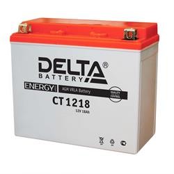 аккумуляторная батарея! +слева 12V 20Ah 270A 177х88x154 moto AGM\ CT 1218 DELTA BATTERY