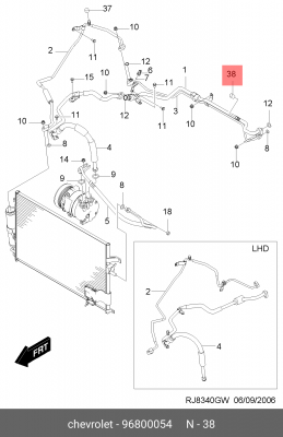 Колпачок CHEVROLET Aveo трубки кондиционера OE 96800054 GENERAL MOTORS